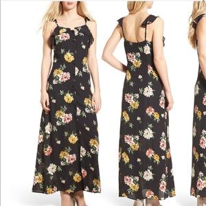 BP. Floral Ruffle Strap Maxi Dress